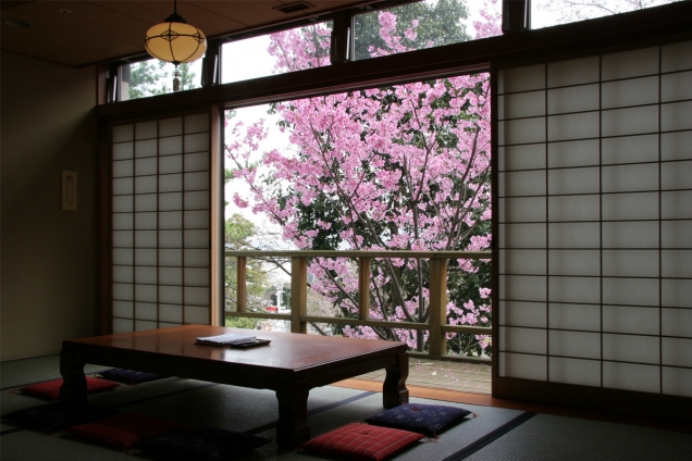 湯上がり処でお花見♪